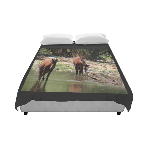 Wild Horses Along River by Martina Webster Duvet Cover 86"x70" ( All-over-print)