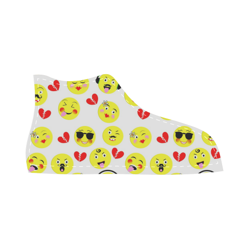 Emoji Fashion Cute Patterned Shoes High Top Canvas Kid's Shoes (Model