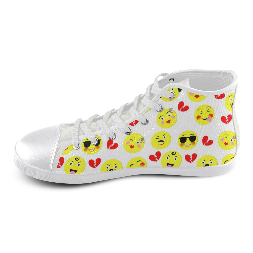 Emoji Fashion Cute Patterned Shoes High Top Canvas Kid's Shoes (Model