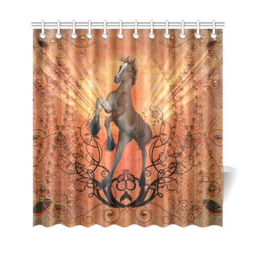 Awesome, cute foal with floral elements Shower Curtain 69"x72"