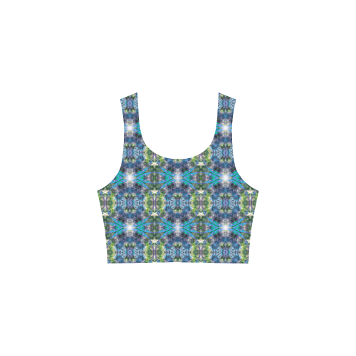 Fractal Kaleidoscope Mosaic -  Cyan Green Atalanta Sundress (Model D04)