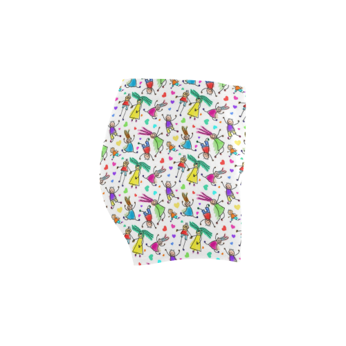 Multicolored HAPPY PEOPLE Line Drawing Briseis Skinny Shorts (Model L04)