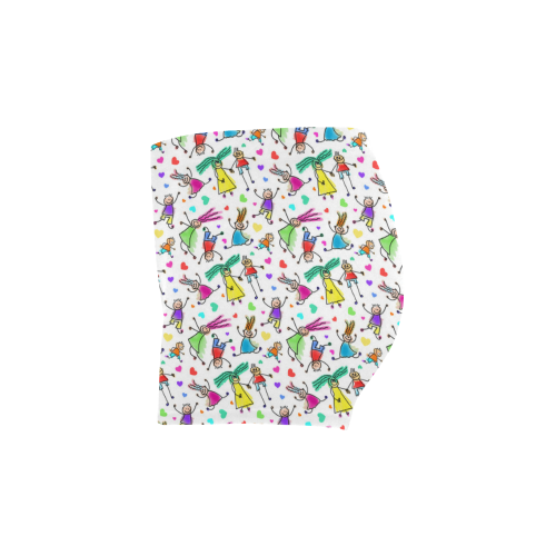 Multicolored HAPPY PEOPLE Line Drawing Briseis Skinny Shorts (Model L04)