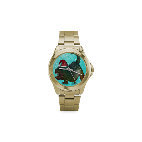 Christmas time, funny dinosaur Custom Gilt Watch(Model 101)