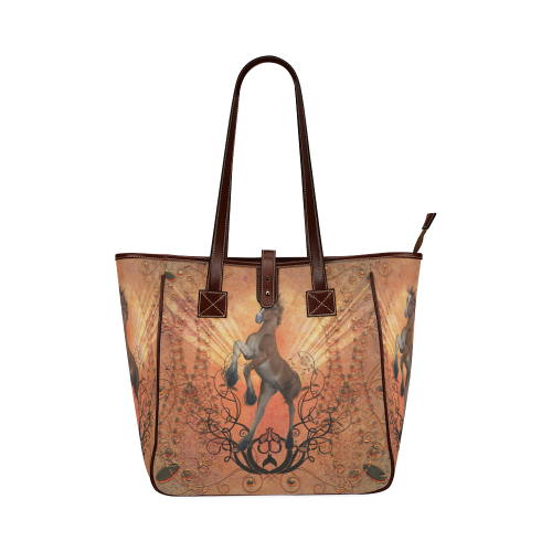 Awesome, cute foal with floral elements Classic Tote Bag (Model 1644)