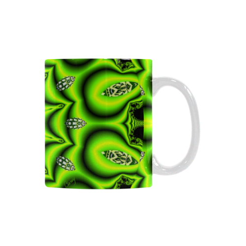 Spring Lime Green Garden Mandala, Abstract Spirals White Mug(11OZ)