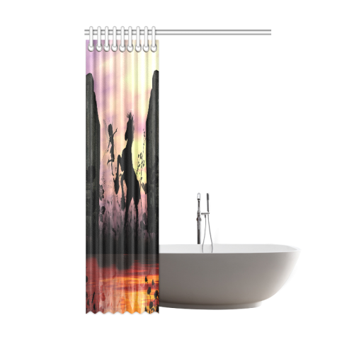 Wonderful fairy with foal in the sunset Shower Curtain 48"x72"