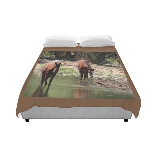 Wild Horses Along River by Martina Webster Duvet Cover 86"x70" ( All-over-print)