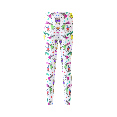 Multicolored HAPPY PEOPLE Line Drawing Cassandra Women's Leggings (Model L01)