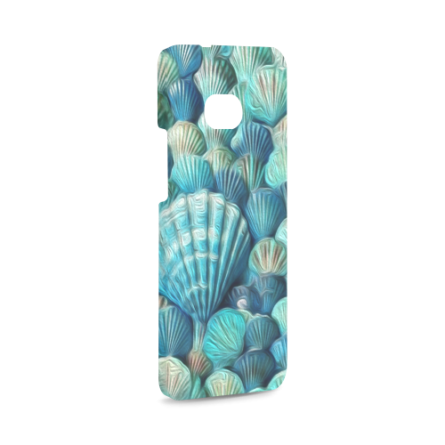 Painted Blue And Green Seashells Hard Case For Htc One M7 3d Id D592372