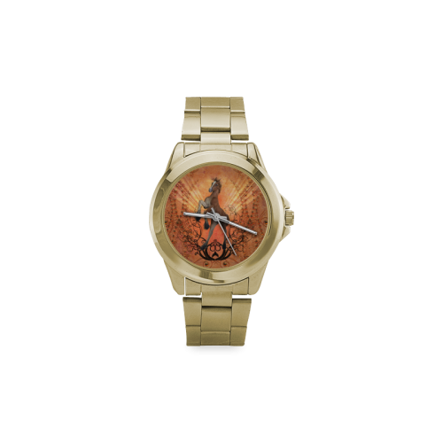 Awesome, cute foal with floral elements Custom Gilt Watch(Model 101)