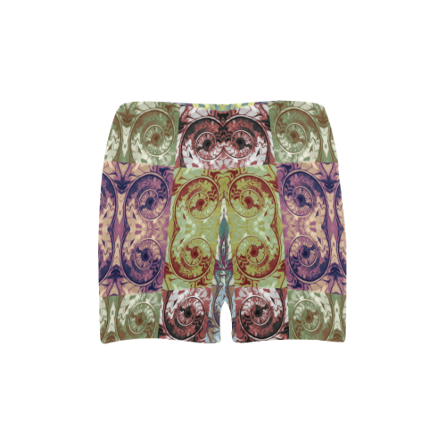 Snails Spirals Mosaic Grunge Pattern Briseis Skinny Shorts (Model L04)