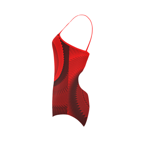 Red Rose Dragon Scales Spiral Strap Swimsuit ( Model S05)