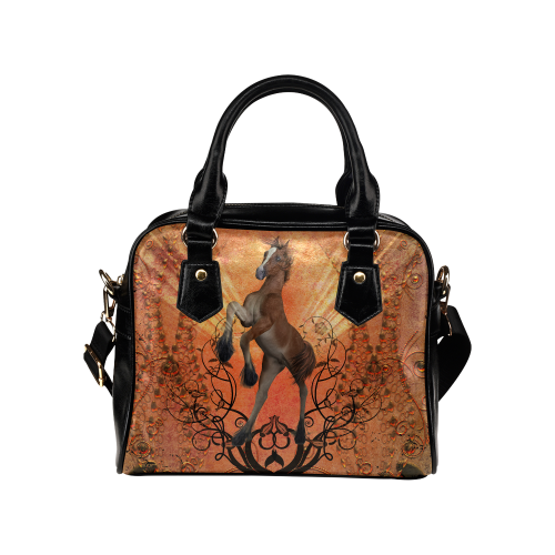 Awesome, cute foal with floral elements Shoulder Handbag (Model 1634)