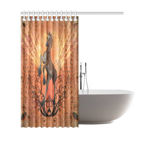 Awesome, cute foal with floral elements Shower Curtain 69"x72"