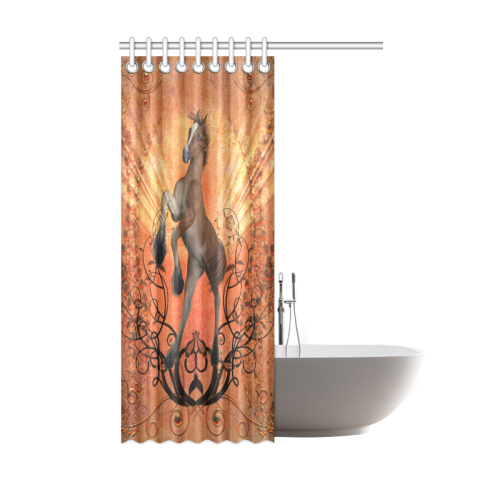 Awesome, cute foal with floral elements Shower Curtain 48"x72"