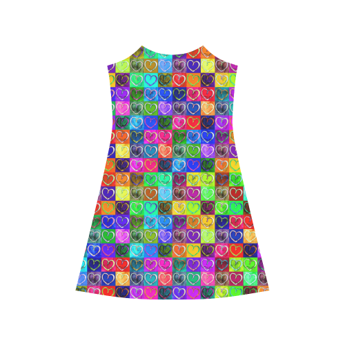 Lovely Hearts Mosaic Pattern - Grunge Colored Alcestis Slip Dress (Model D05)