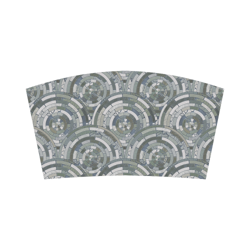 Stones Round Mosaic Pattern - grey Bandeau Top