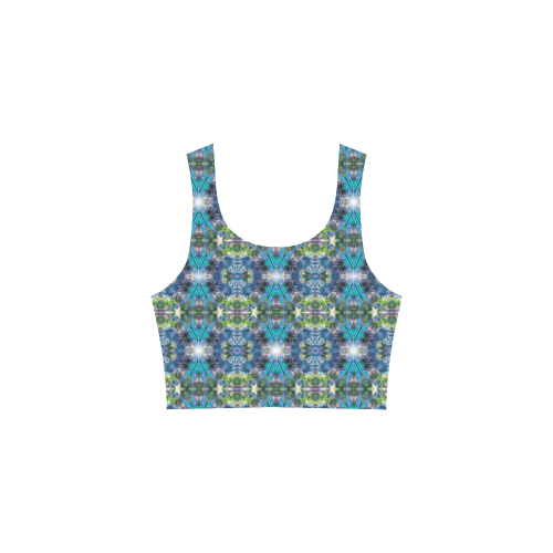 Fractal Kaleidoscope Mosaic -  Cyan Green Atalanta Sundress (Model D04)