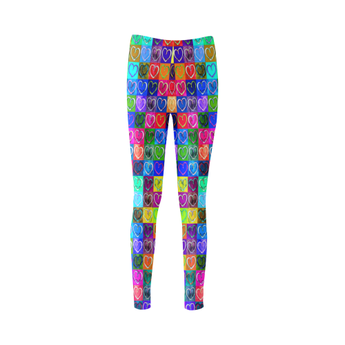 Lovely Hearts Mosaic Pattern - Grunge Colored Cassandra Women's Leggings (Model L01)