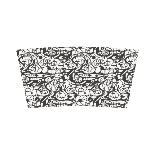Crazy Spiral Shapes Pattern - Black White Bandeau Top