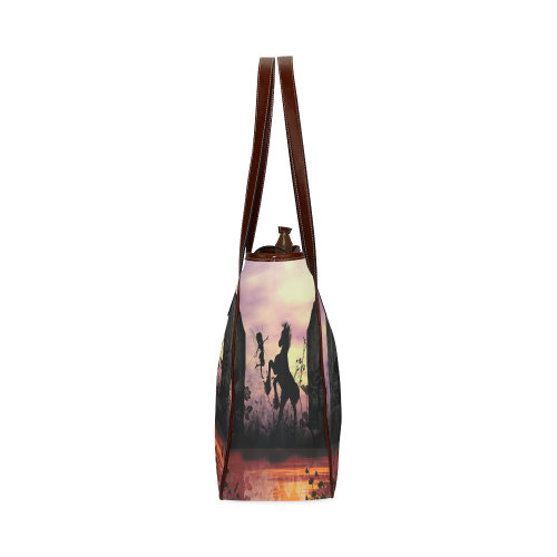 Wonderful fairy with foal in the sunset Classic Tote Bag (Model 1644)