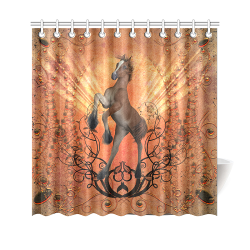 Awesome, cute foal with floral elements Shower Curtain 69"x70"