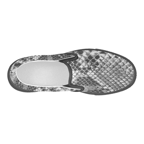 Snakeskin Men's Slip-on Canvas Shoes (Model 019)