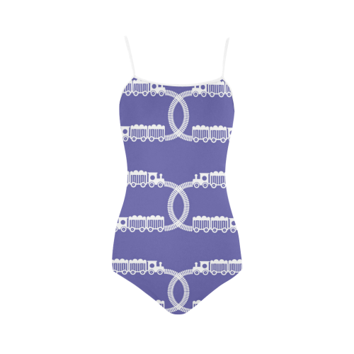 Train Tracks Pattern Strap Swimsuit ( Model S05)