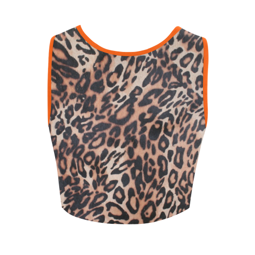 Leopard Print Women's Crop Top (Model T42)