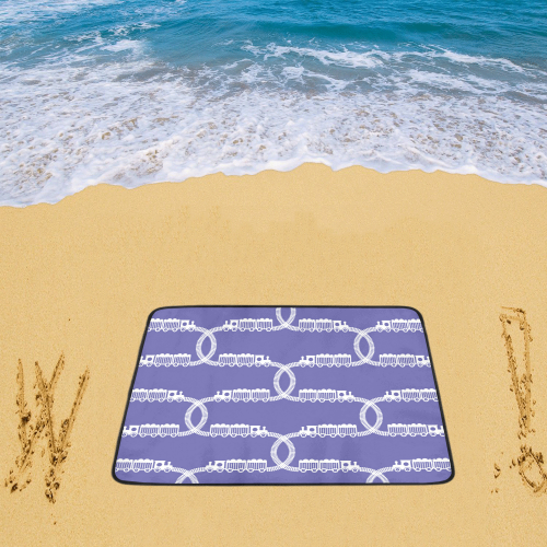 Train Tracks Pattern Beach Mat 78"x 60"