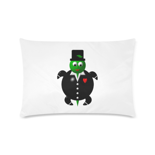 Cute Critters With Heart: Turtle in a Tuxedo Custom Rectangle Pillow Case 16"x24" (one side)