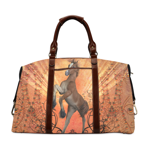 Awesome, cute foal with floral elements Classic Travel Bag (Model 1643)