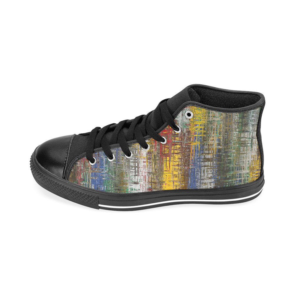 color block high top canvas shoes