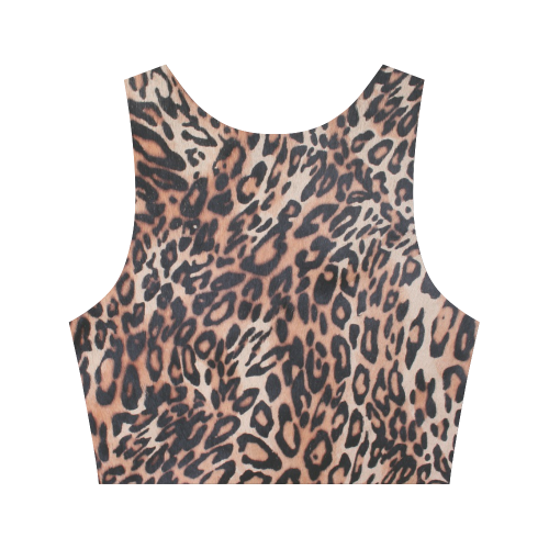 Leopard Print Women's Crop Top (Model T42)