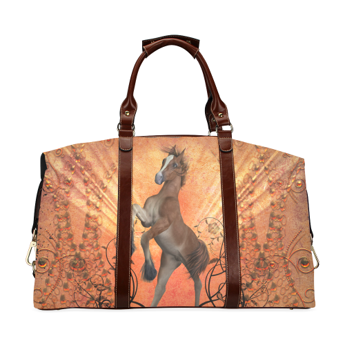 Awesome, cute foal with floral elements Classic Travel Bag (Model 1643)