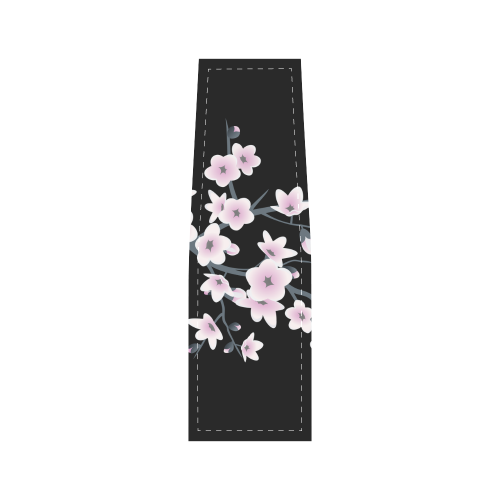 Cherry Blossoms Sakura Floral Pink Black Saddle Bag/Small (Model 1649) Full Customization