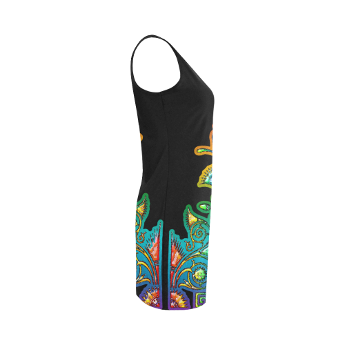 Art Deco Grunge Flower Ornaments Medea Vest Dress (Model D06)