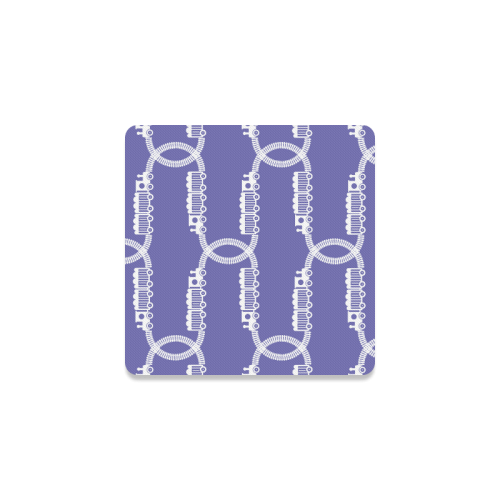 Train Tracks Pattern Square Coaster