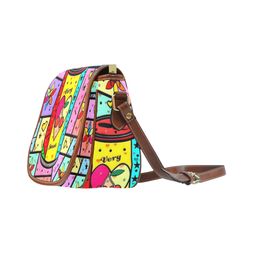 Very Sweet Popart By Nico Bielow Saddle Bag/Large (Model 1649)