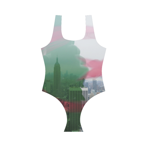 NYC Algeria Panorama Vest One Piece Swimsuit (Model S04)