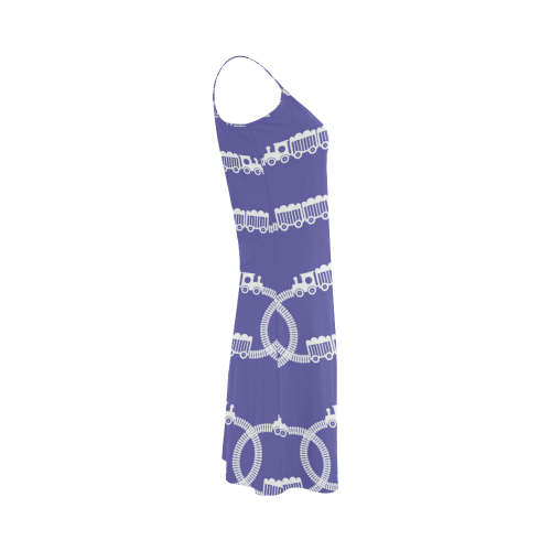 Train Tracks Pattern Alcestis Slip Dress (Model D05)