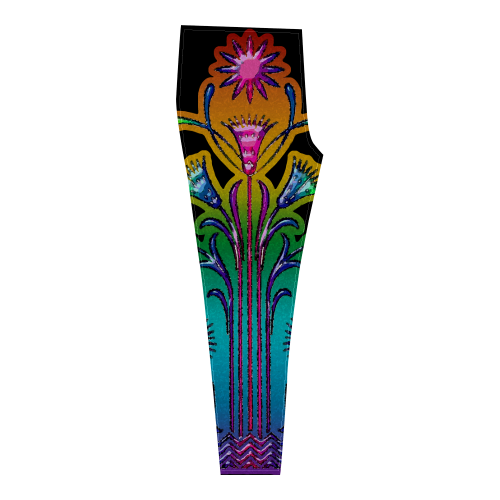 Art Deco Grunge Flower Ornaments Cassandra Women's Leggings (Model L01)