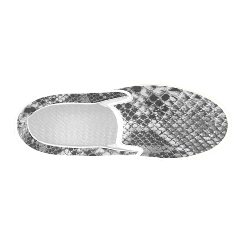Snakeskin Men's Slip-on Canvas Shoes (Model 019)