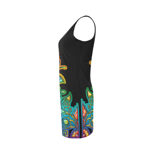 Art Deco Grunge Flower Ornaments Medea Vest Dress (Model D06)