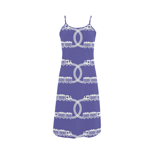 Train Tracks Pattern Alcestis Slip Dress (Model D05)