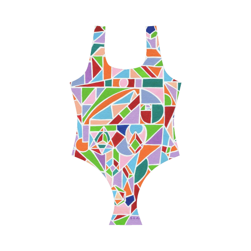 Sacred Geometry Vest One Piece Swimsuit (Model S04)