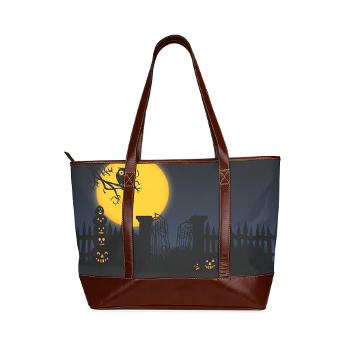 Happy Halloween with  a owl in the night Tote Handbag (Model 1642)