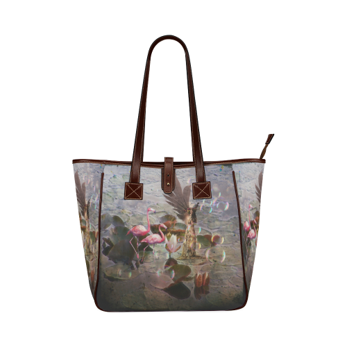 Winged Fairy with Flamingos Classic Tote Bag (Model 1644)