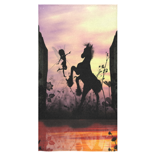 Wonderful fairy with foal in the sunset Bath Towel 30"x56"